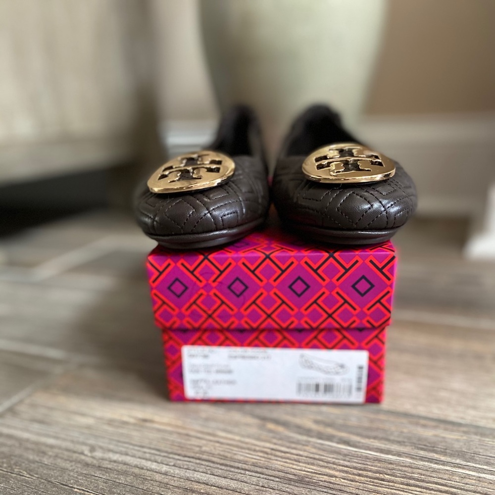 Tory Burch Quilted Minnie Leather Ballet Flats - Picture 3 of 10